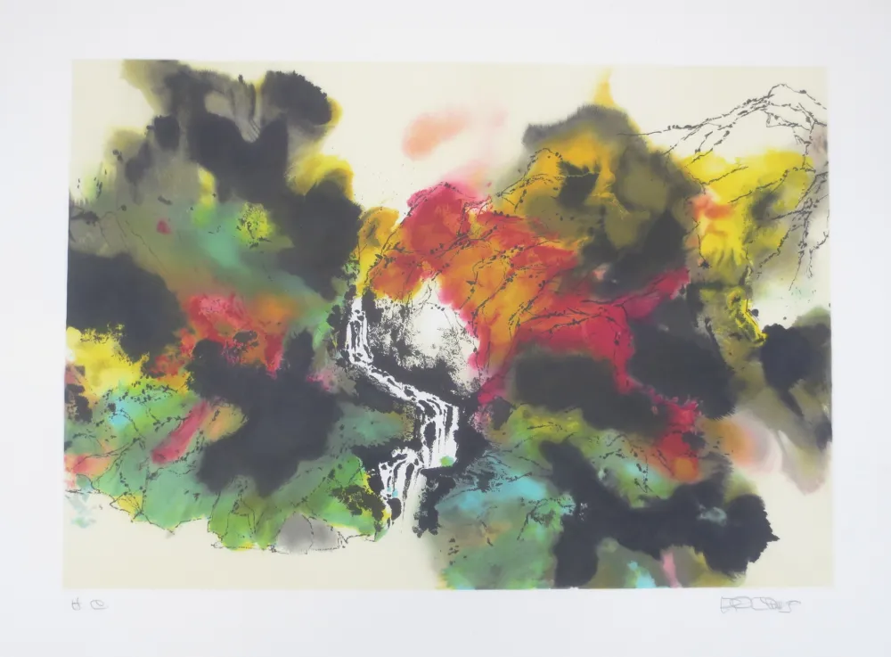 Lithografie Po Chung - Leisury encounter beside a stream