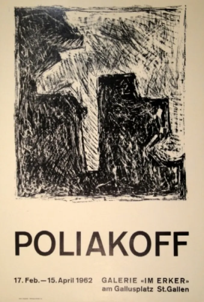 Lithografie Poliakoff - Composition en noir et blanche 