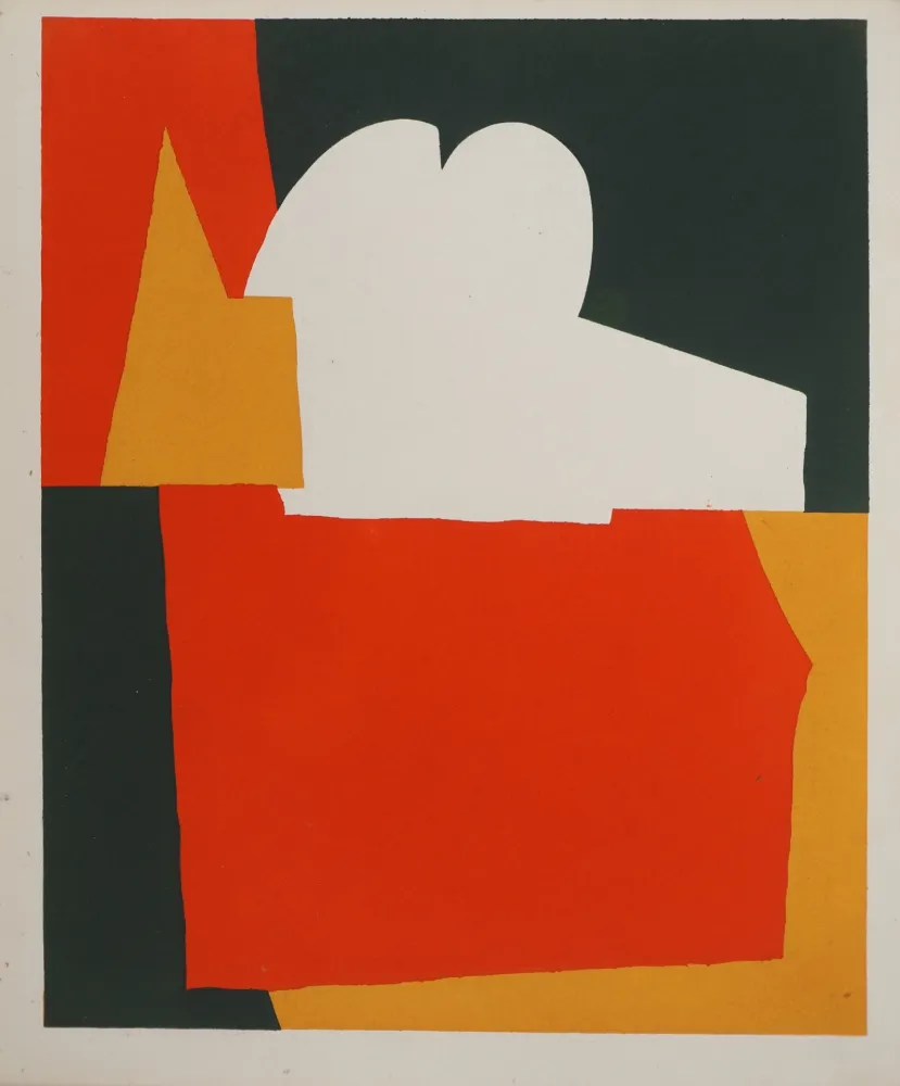 Lithografie Poliakoff - Composition rouge et verte