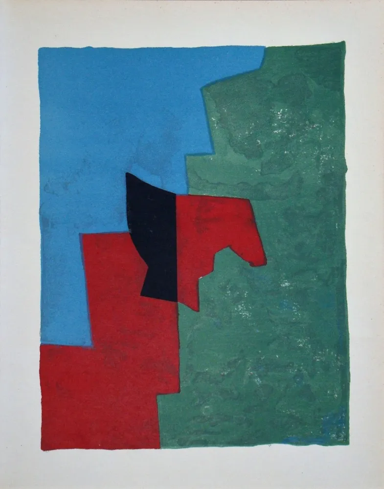Lithografie Poliakoff - Composition rouge, verte et bleue