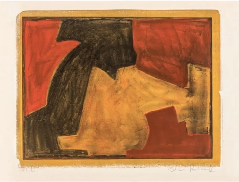 Lithografie Poliakoff - Composition verte, bleue et rouge n°48 