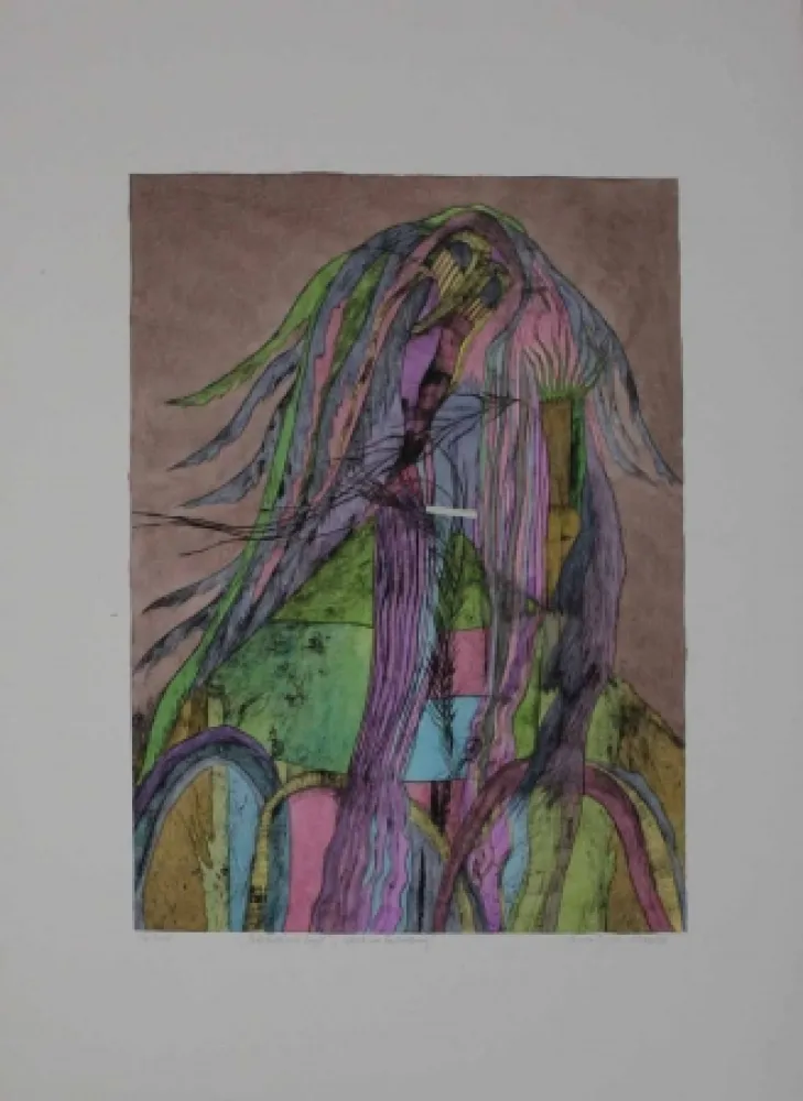 Droge Naald Pyroth - Pelzhaus mit Engel.  Schutz vor Bedrohung