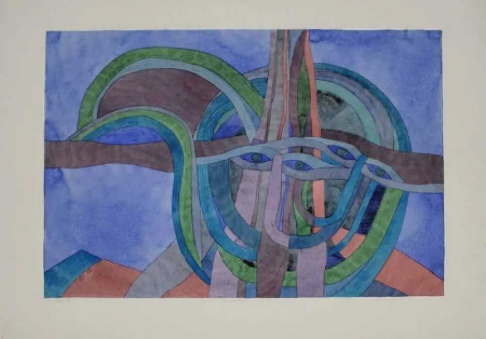 Ets En Aquatint Pyroth - Rundmasken