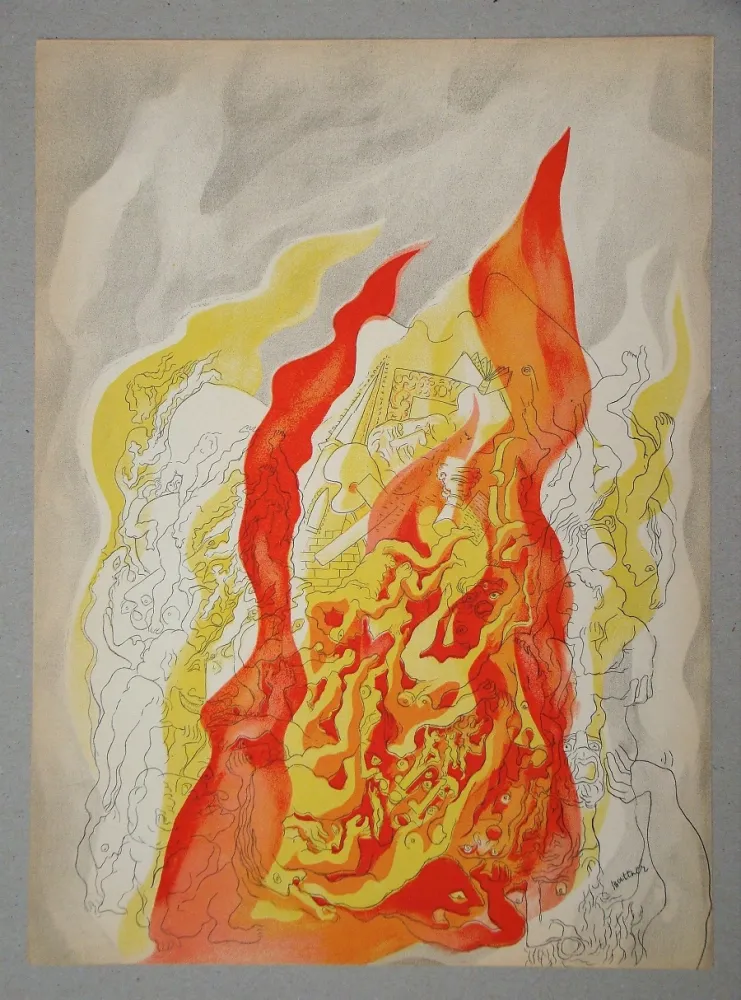 Lithografie Rattner - Les quatre éléments - Feu
