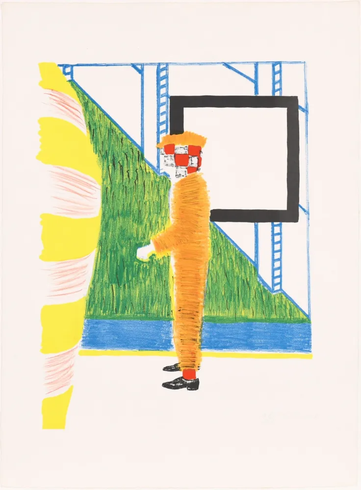 Lithografie Raveel - Gesprek in tuin (Conversation in the garden)