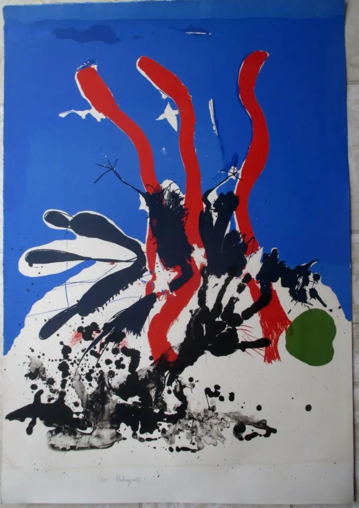 Lithografie Rebeyrolle - Mort d'un adversaire