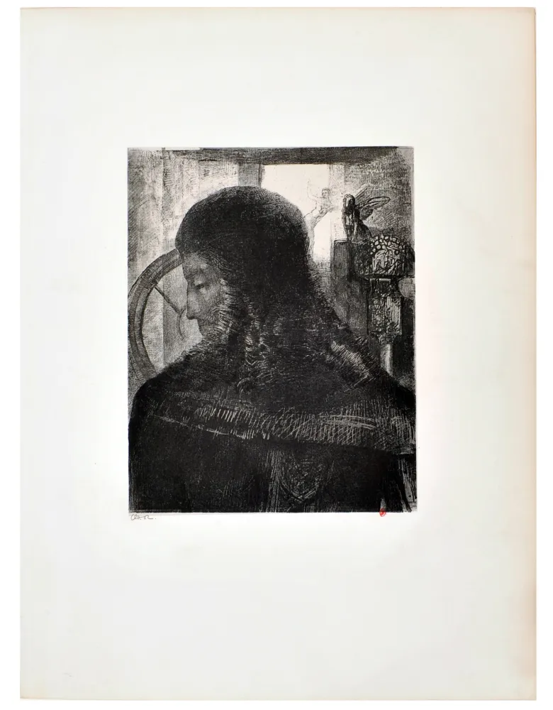 Lithografie Redon - La Méditation