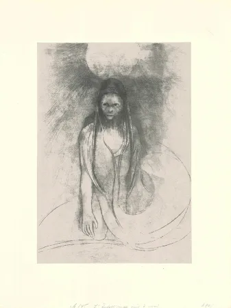 Lithografie Redon - L'intelligence fut à moi!  Je devins le Buddha