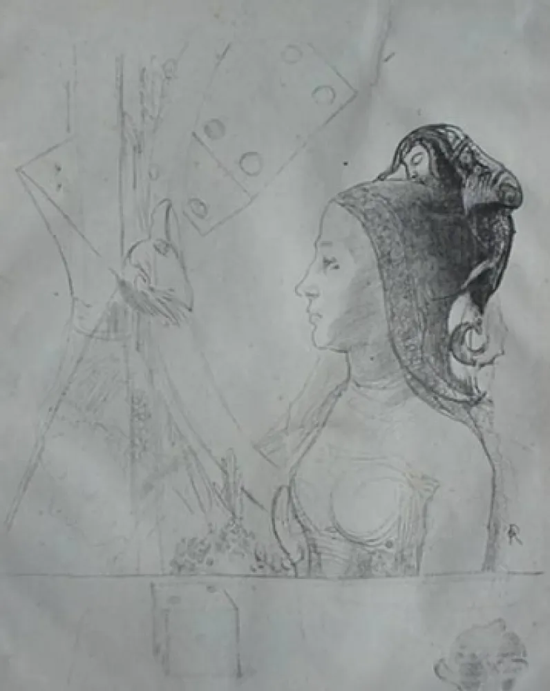 Lithografie Redon - Planche d'essai 