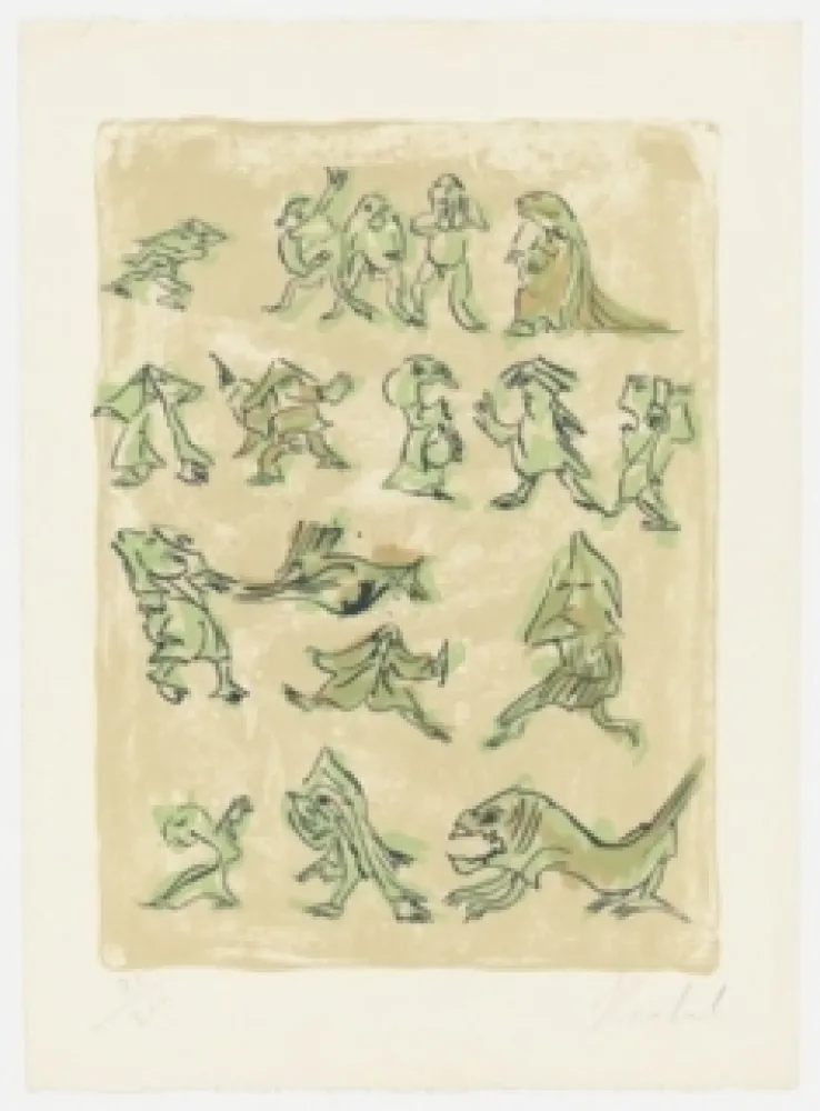 Lithografie Reinhoud - 17 contre