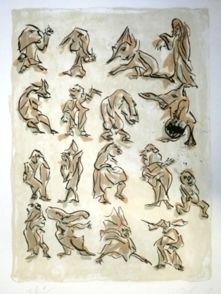 Lithografie Reinhoud - 17 contre