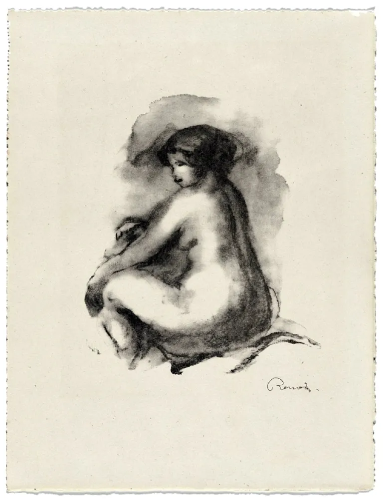 Lithografie Renoir - Étude de femme nue, assise