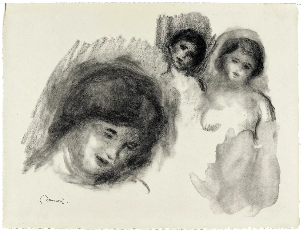 Lithografie Renoir - La Pierre au trois croquis