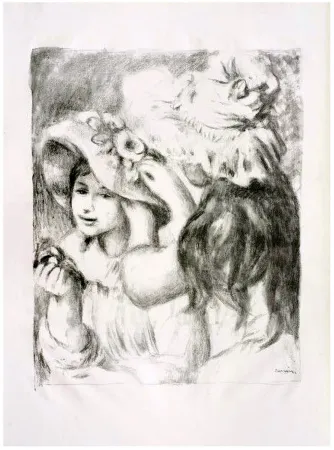 Lithografie Renoir - LE CHAPEAU ÉPINGLÉ (1898). 2e planche.