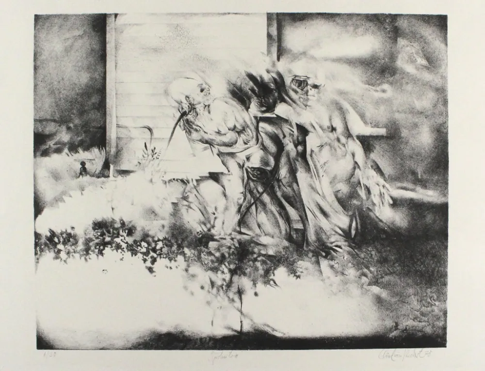 Lithografie Rickert - Gärtnertrio