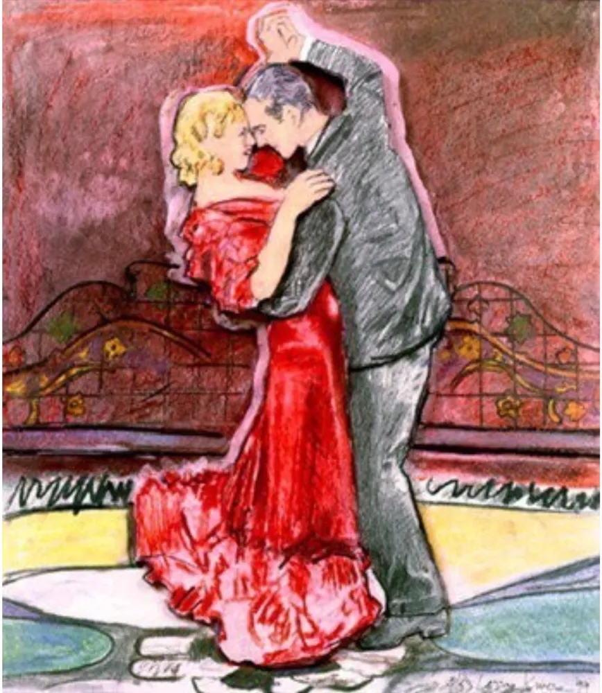 Lithografie Rivers - Fred and Ginger