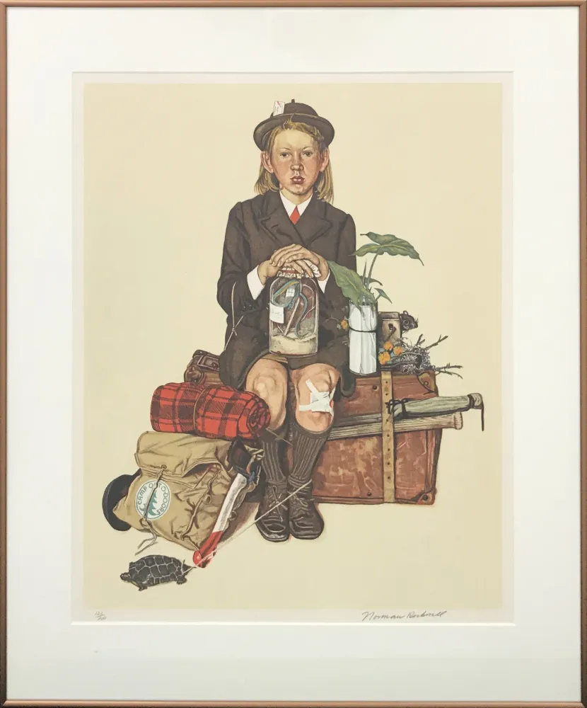 Lithografie Rockwell  - HOME FROM CAMP