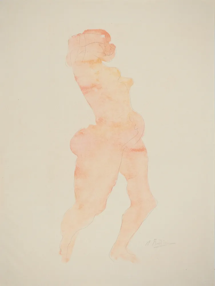 Lithografie Rodin - Nu dansant