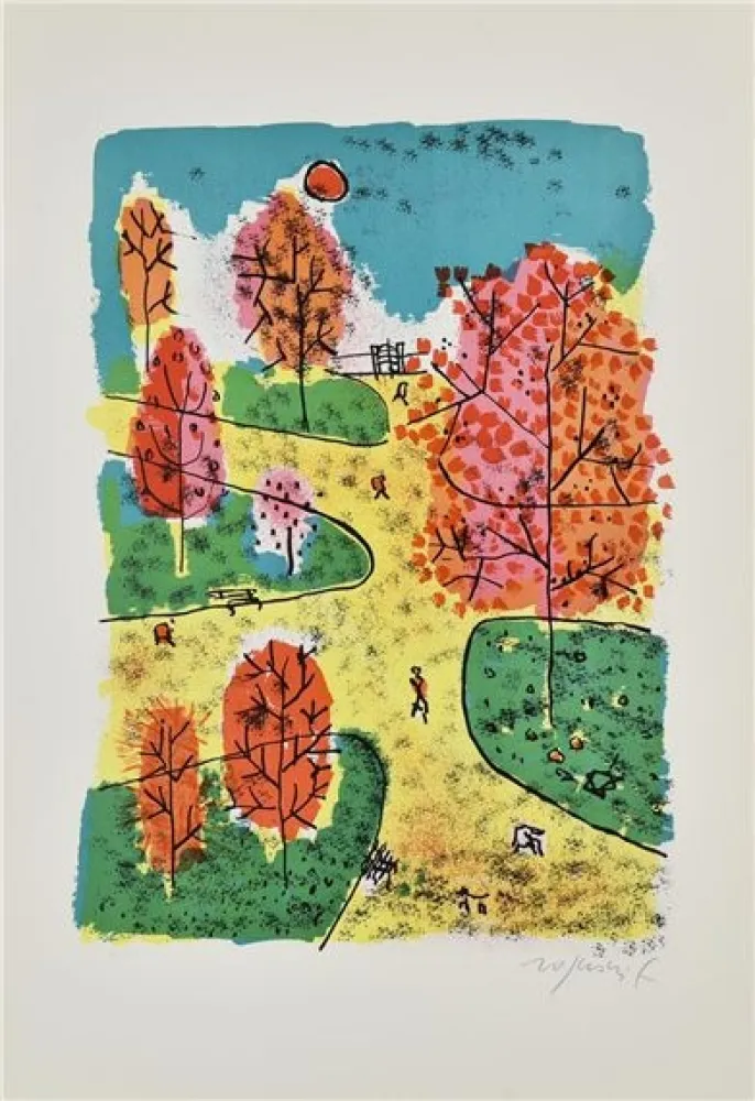 Lithografie Rognoni - Paesaggio