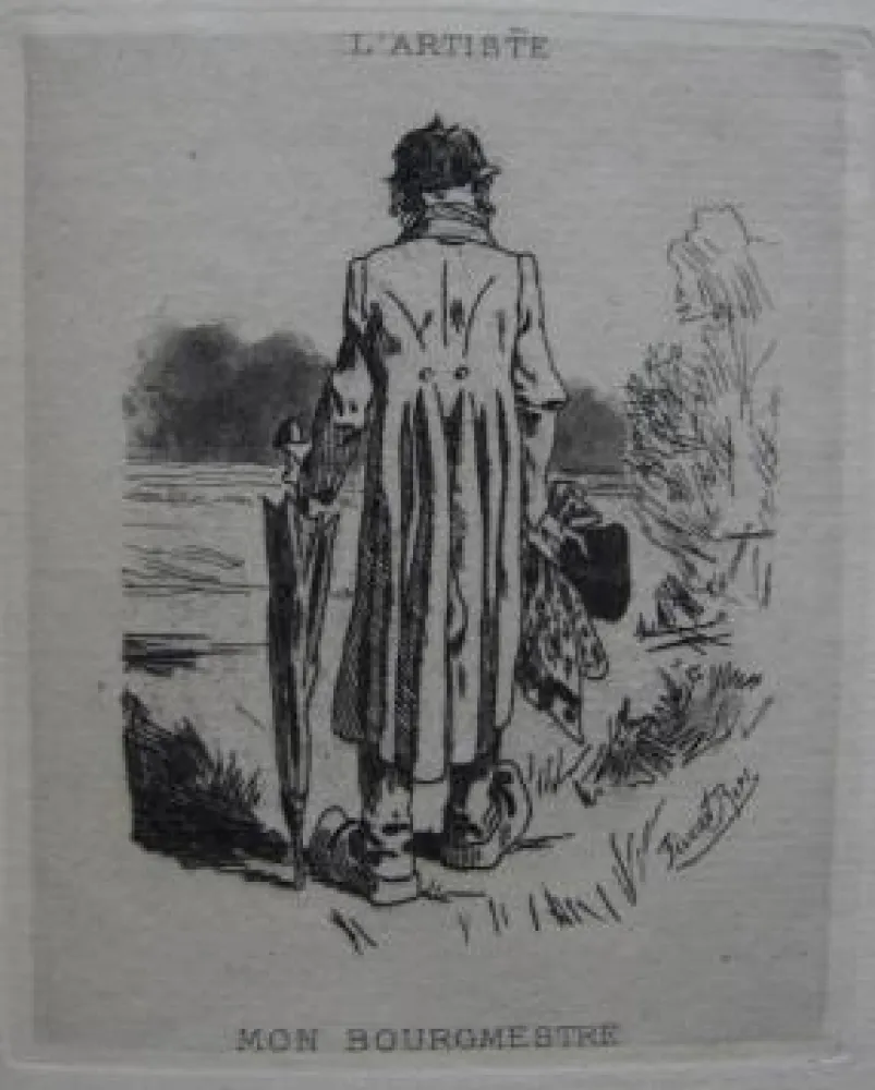 Ets En Aquatint Rops - Mon bourgmestre