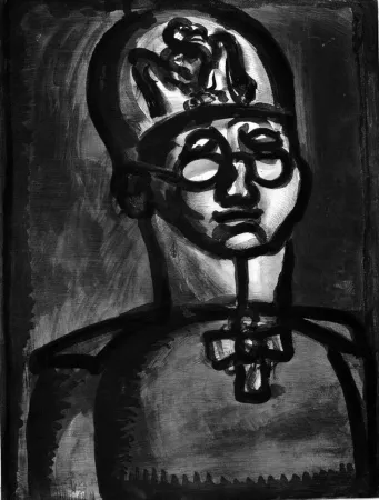 Aquatint Rouault - Loin du sourire de Reims