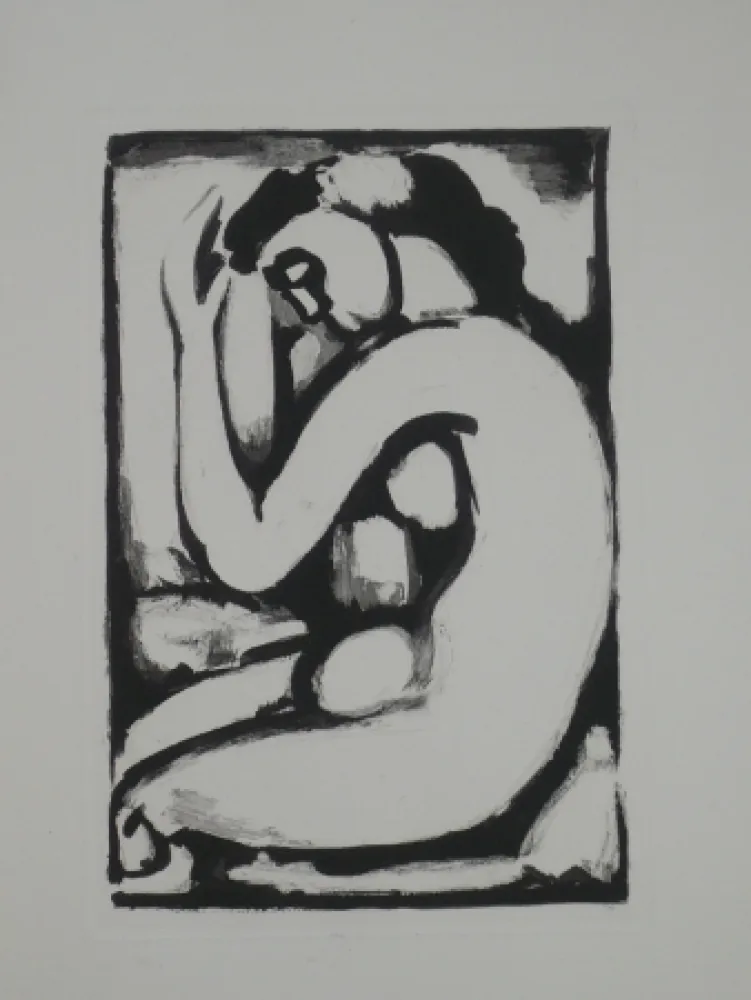 Aquatint Rouault - Nu en berceau