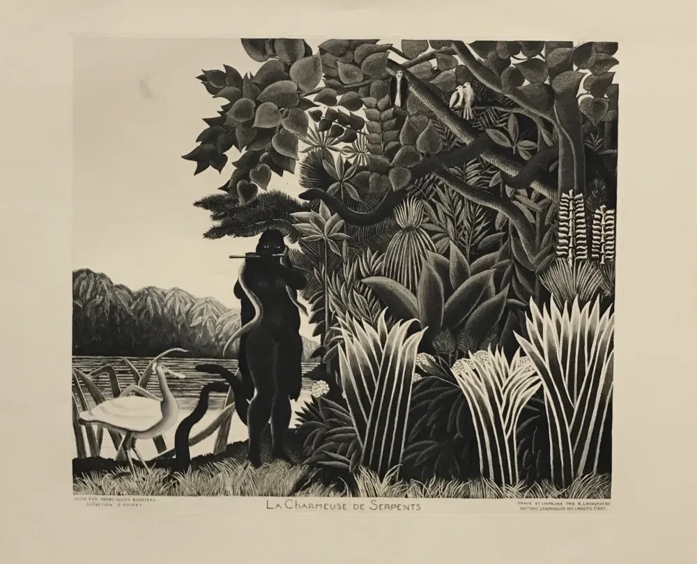 Ets En Aquatint Rousseau - La Charmeuse de Serpents (Black and White)