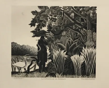 Ets En Aquatint Rousseau - La Charmeuse de Serpents (Black and White)