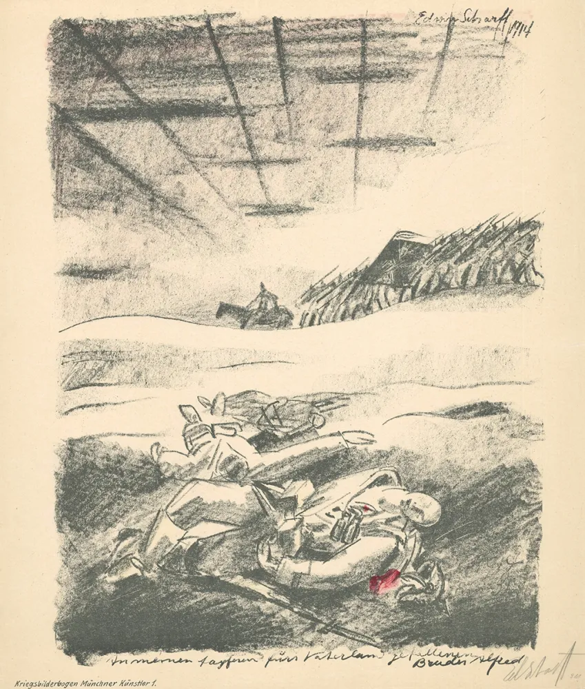 Lithografie Scharff - Untitled, from Kriegsbilderbogen Münchner Künstler