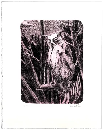 Lithografie Schelde - Night Owl