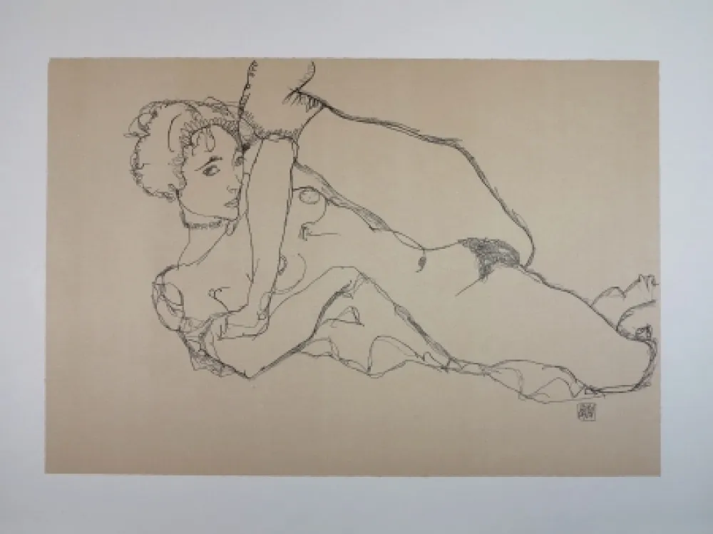 Lithografie Schiele - LA DANSEUSE NUE / THE NUDE DANCER - 1914 