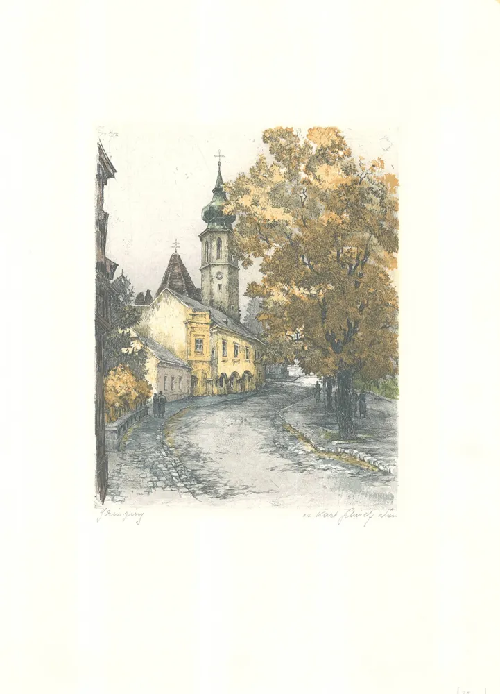 Ets En Aquatint Schwetz - Grinzing