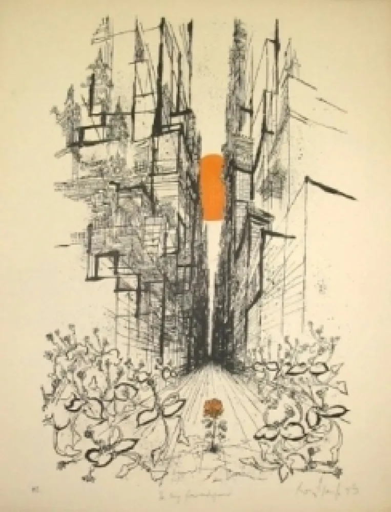 Lithografie Searle - The thing from underground