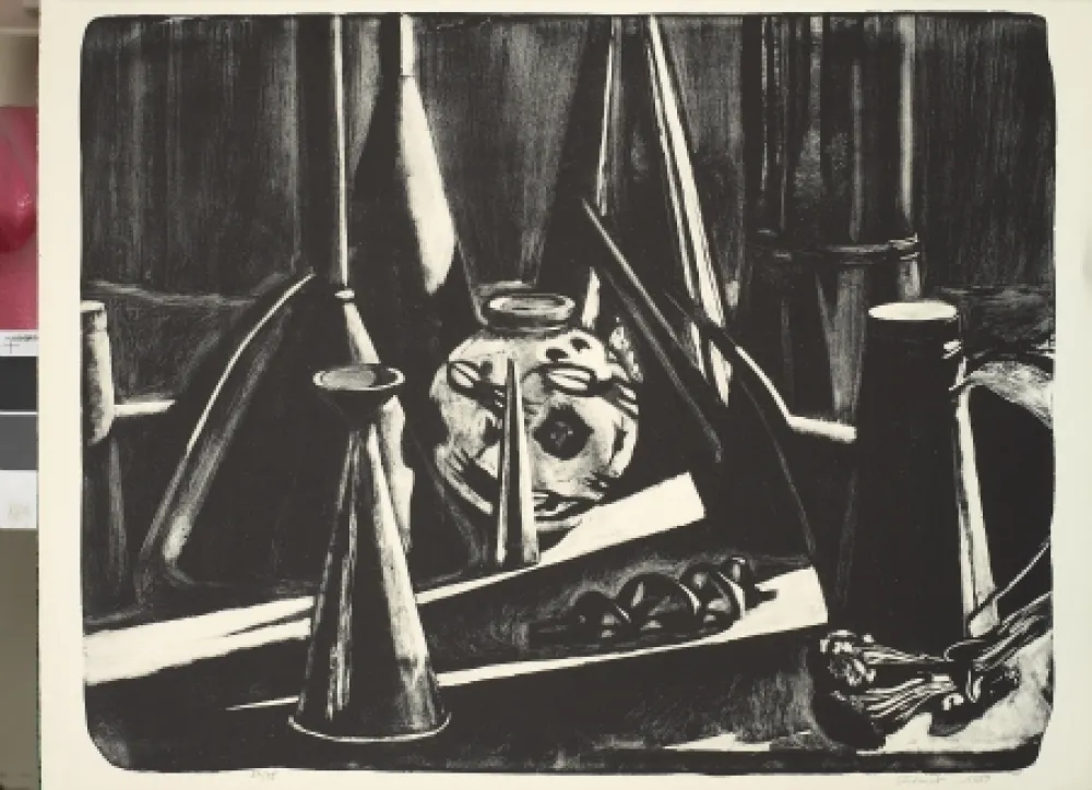 Lithografie Sécheret - Nature Morte au vase chinois