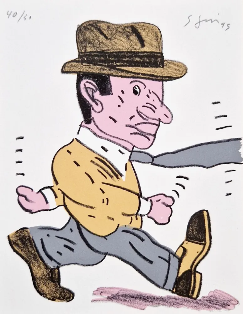 Lithografie Segui - Cravate au vent