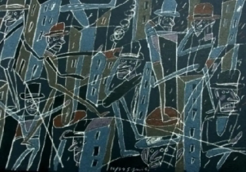 Lithografie Segui - Le froid bleu des contre-nuits