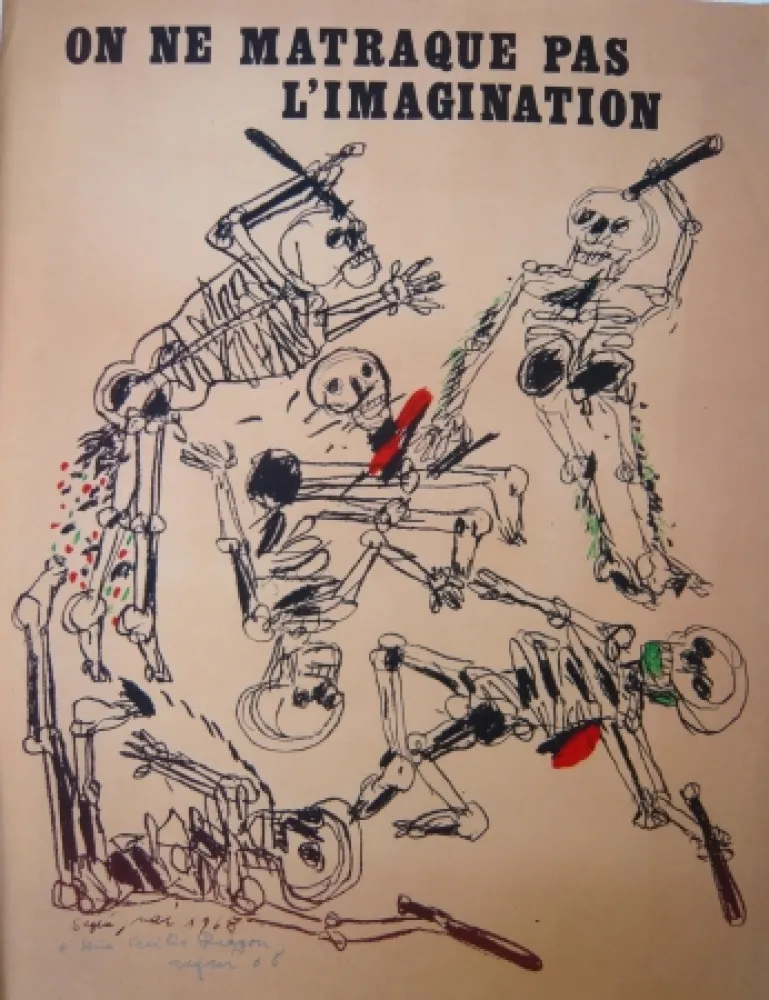 Lithografie Segui - On ne matraque pas l'imagination