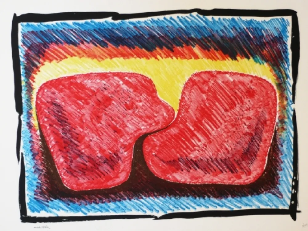 Lithografie Serrano - Unidad en rojo