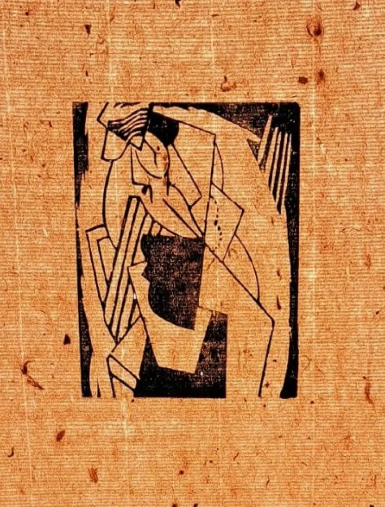 Linosnede Severini - Femme assise au chapeau