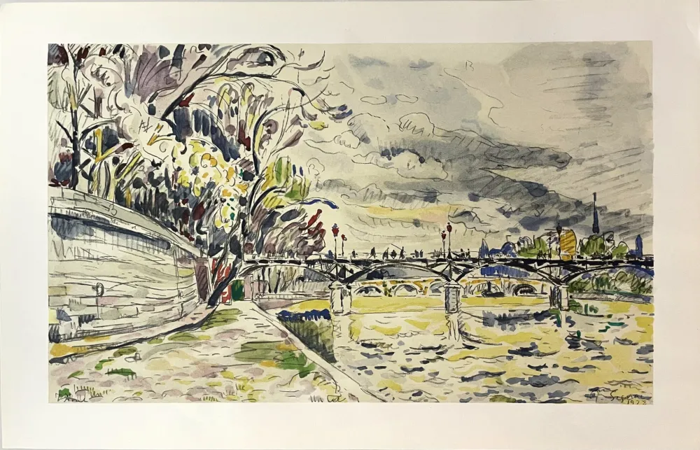 Lithografie Signac - Le Pont des Arts, Automne (Paris)
