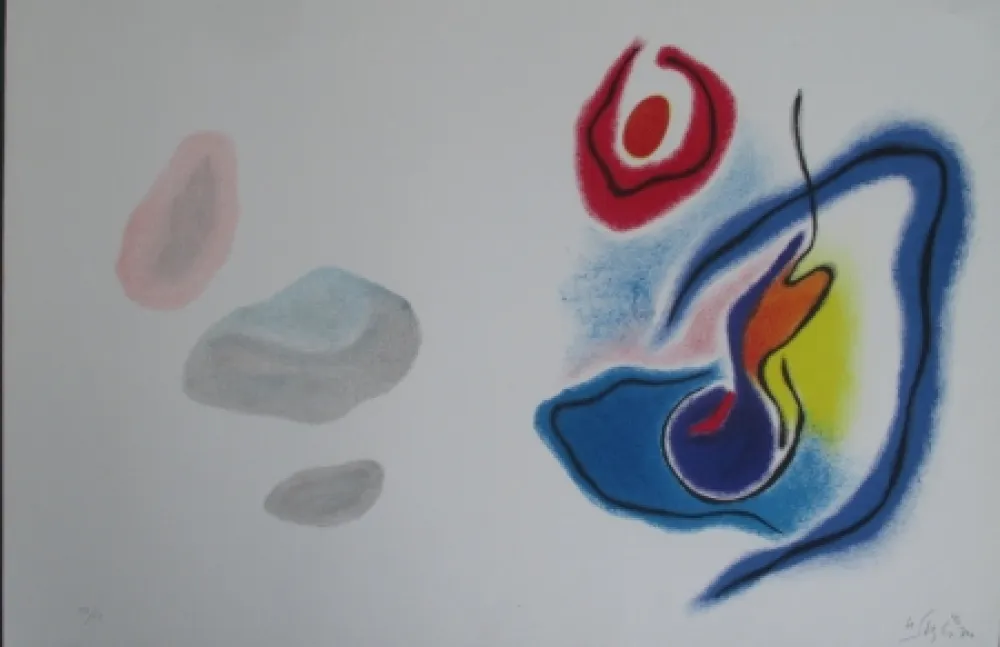 Lithografie Singier - Blason du corps blessé