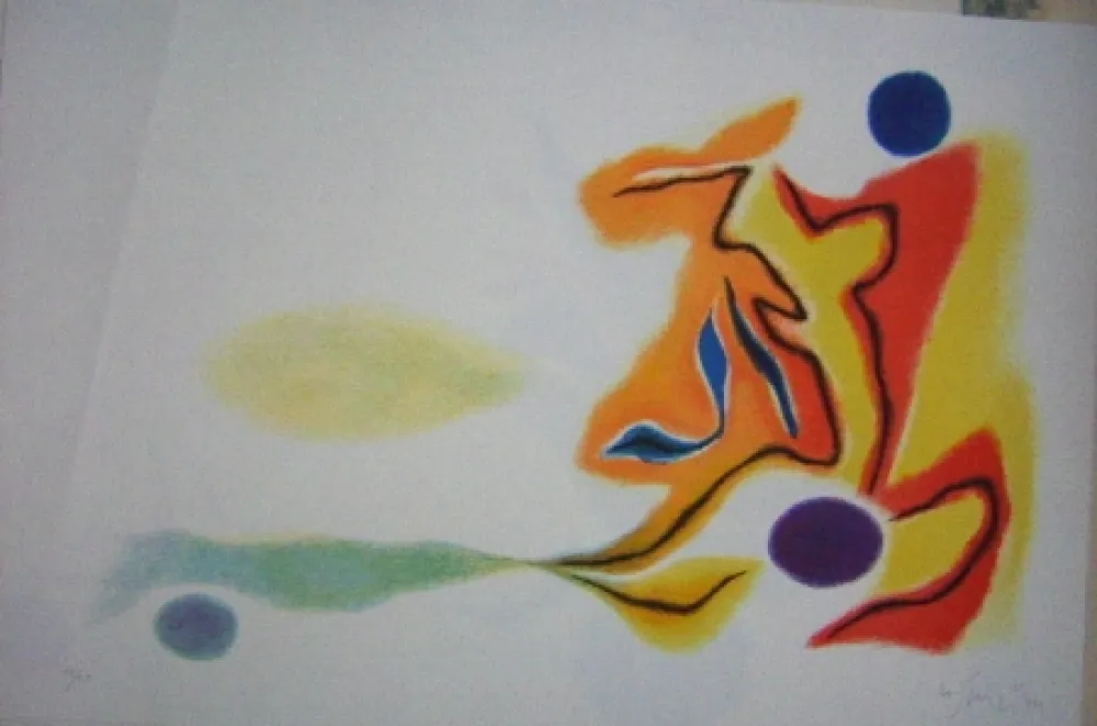 Lithografie Singier - Blason du corps blessé