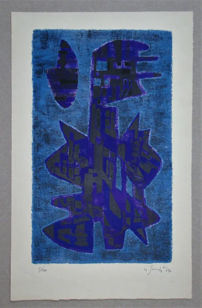 Lithografie Singier - Composition abstrait, 1956