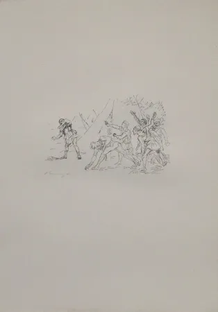 Lithografie Slevogt - Aufstand der Soldaten gegen Klearchos