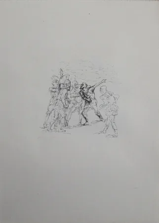 Lithografie Slevogt - Der verwundete Hellene