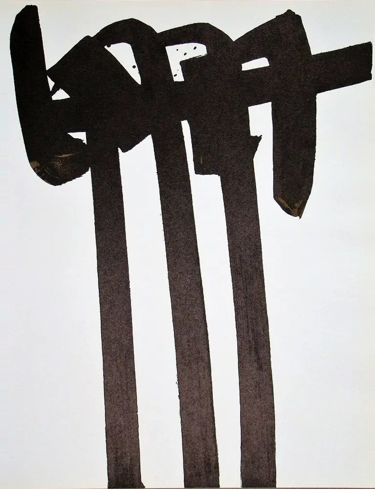 Lithografie Soulages - Lithographie n° 28 - Lithographie originale pour XXe Siècle (1970)