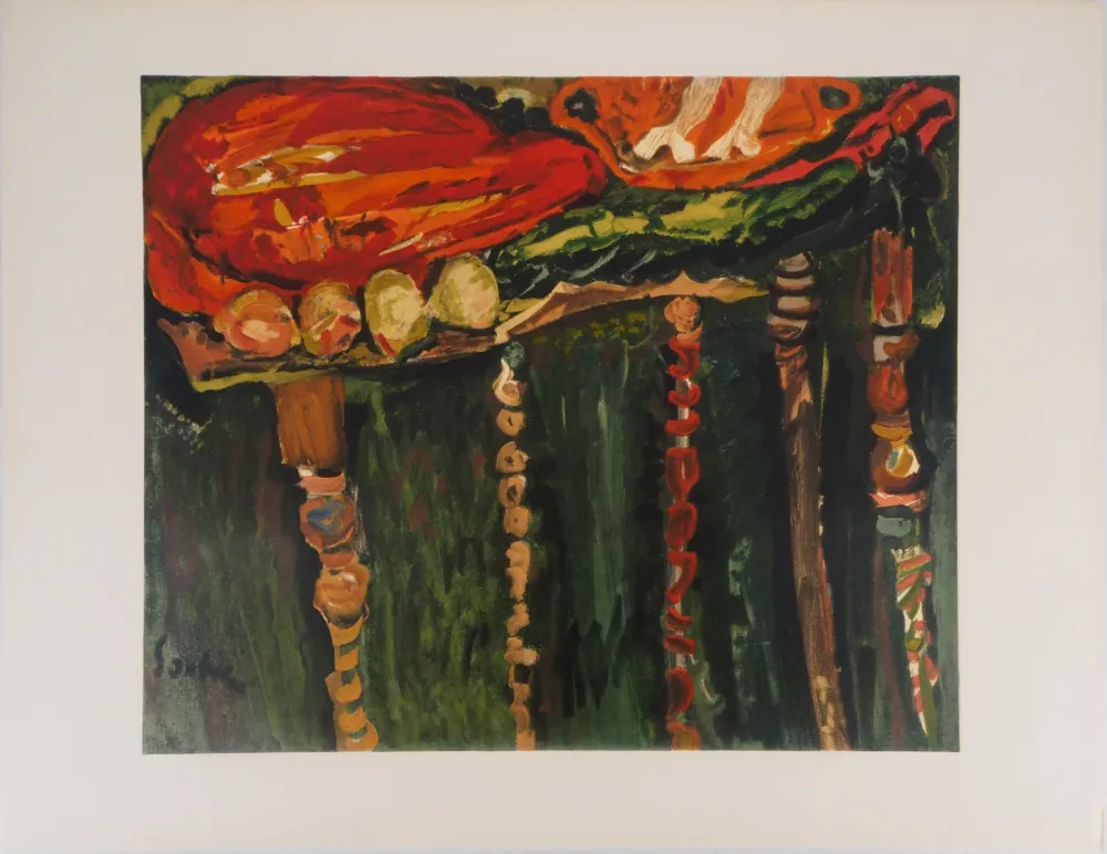 Lithografie Soutine - Table de boucher