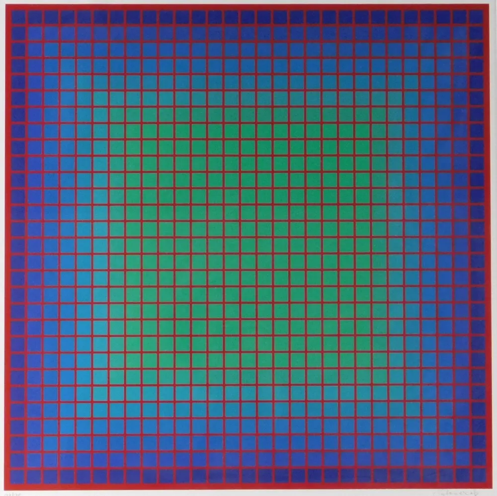 Zeefdruk Stanczak - Conferring Blue