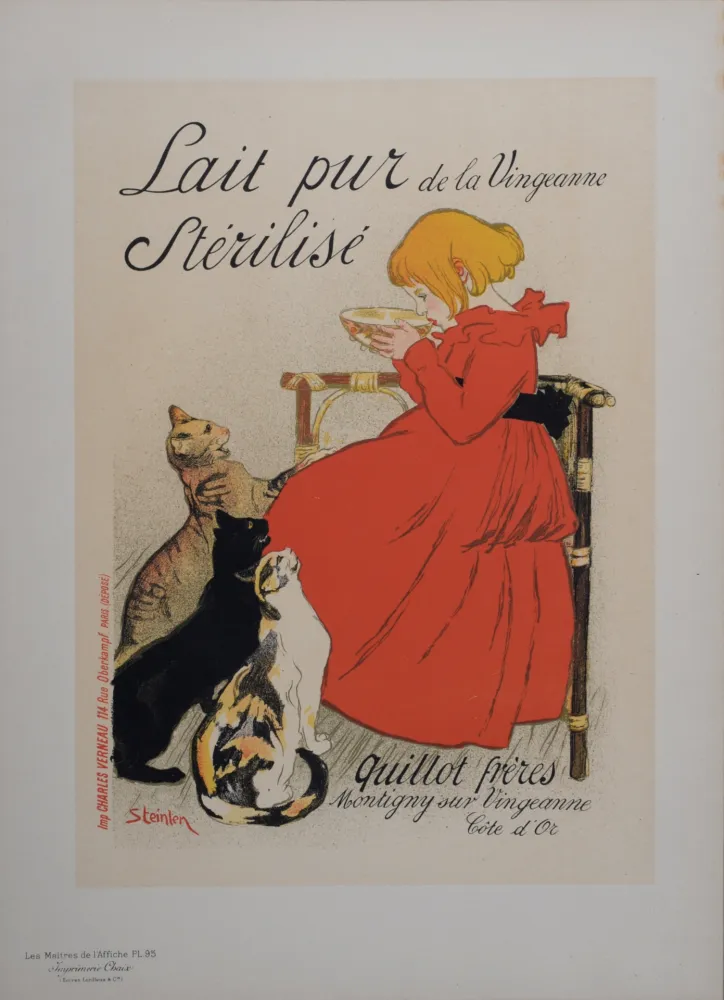 Lithografie Steinlen - Lait Pur Stérilisé de la Vingeanne, Les Maitres de L’Affiche, 1897