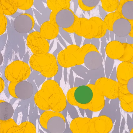 Zeefdruk Sultan - Yellow Mimosa with Green